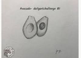 See how to draw a female face: Daily Art Challenge 1 Avocado Pencil Drawings Sketches Easy Pencil Sketches Easy