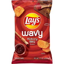 wavy hickory bbq flavored potato chips