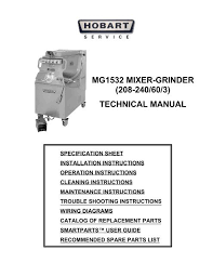 mg1532 technical manual hobart
