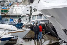 yacht slams dock damages vessels