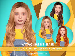 attachment hair kids the sims 4 catalog