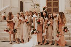 recreating mismatched bridesmaids looks