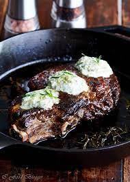 pan seared ribeye steak with compound