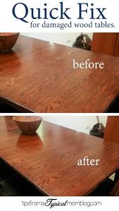 Wood and water, despite what beautiful pieces of driftwood might suggest, aren't always the best combination. Quick Fix For Water Damaged Wood Dining Room Tables Wood Dining Room Table Wood Dining Room Kitchen Table Wood