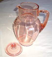 Vintage Cambridge Pink Glass Pitcher