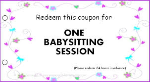 Birthday Gift Coupon Template Word Babysitting Certificate Free
