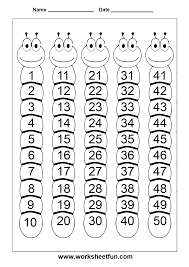 Number Chart 1 50 Free Kindergarten Worksheets