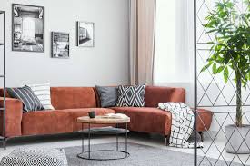 what color of rug goes with a brown sofa
