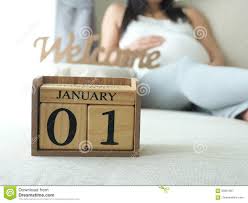 Baby S Due Date New Year Date On Calendar With Pregnant Woman