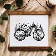 Forested Bicycle Art Print Wander