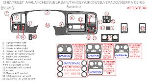 Easy to use parts catalog. Chevrolet Avalanche Silverado Tahoe 2003 2006 Gmc Sierra Yukon 2003 2006 Basic Interior Kit 22 Pcs