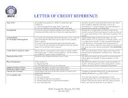 Letter Of Credit Reference Sample Templates