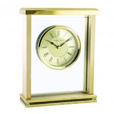 Gold Finish Battery Mantle Clock 03123