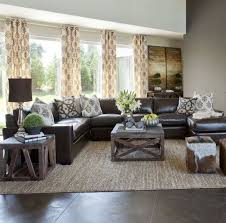 brown leather couch living room