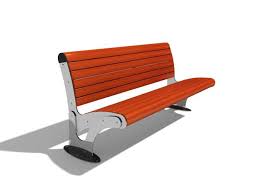 red metal stainless outdoor park bench