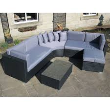 rattan outdoor curved corner sofa set