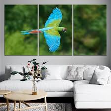 Tropical Parrot Multi Panel Canvas Wall