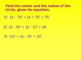lesson plan for equation of a circle