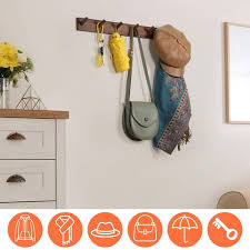 Oumilen Wall Mounted Wood Coat And Hat
