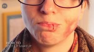 halloween how to split lip makeup