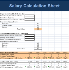 Salary Calculation Sheet Template Payroll Template Birth