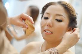 chinese wedding makeup stock photo by