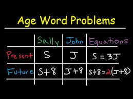 age word problems in algebra past