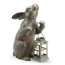 Rabbit Running Garden Statue Metal