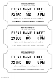 Event Ticket Template Black And White Printable Postermywall