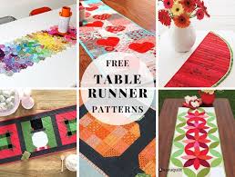 25 free table runner patterns to lift
