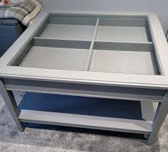 Grey Ikea Glass Topped Coffee Table