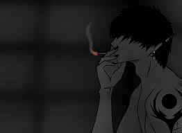 sadness anime art oc smoking hd