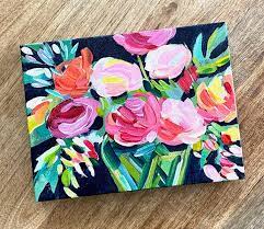 Flower Painting With Acrylic Paint On