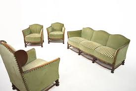 1940s armchair in green fabric