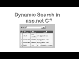 dynamic search in asp net with c you