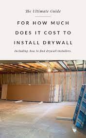 cost to install drywall on walls and