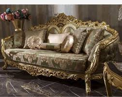 7 seater teak wood royal carving sofa