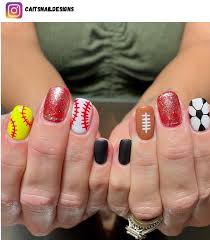 52 sporty softball nail designs for