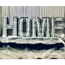 Mirrored Home Sign Letters Wall Decor