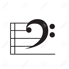Isolated Bass Clef Musical Note Vector Illustration Design