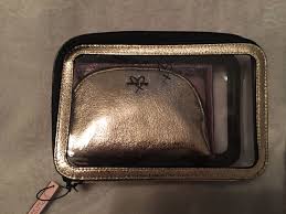 makeup bag nwt clear with gold
