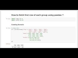 first row of each group using pandas