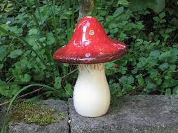 Cute Ceramic Mushroom Yard Art Homebnc
