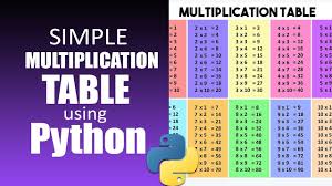 multiplication table using python