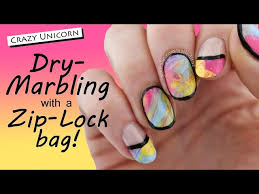 zip lock bag nail art dry marbling