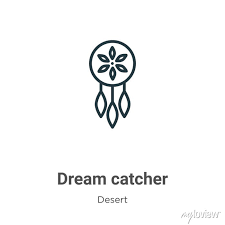 Dream Catcher Outline Vector Icon Thin