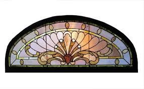 arched stained glass window wooden