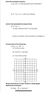 Solved Solve The Quadratic Equation 1