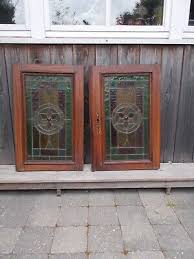 Two Antique Victorian Stained Glass