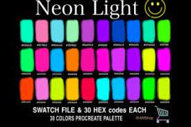 neon light color palette graphic by